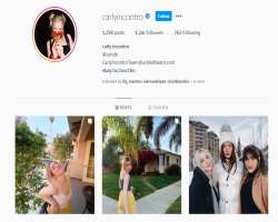 Carly has earned a huge fan following on picture sharing platform, as of 2020, she has earned over one million followers on Instagram Carly has earned a huge fan following on picture sharing platform, as of 2020, she has earned over one million followers on Instagram.